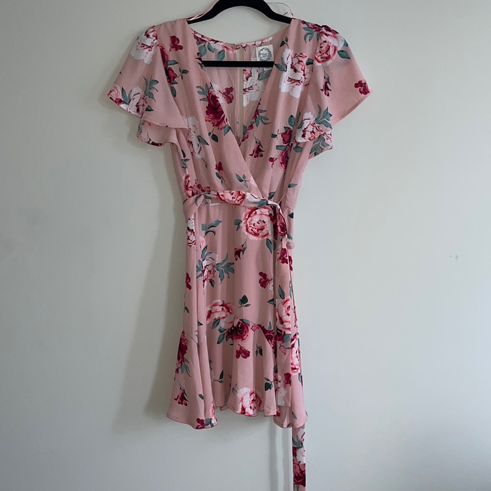 Pink Floral Skater Dress